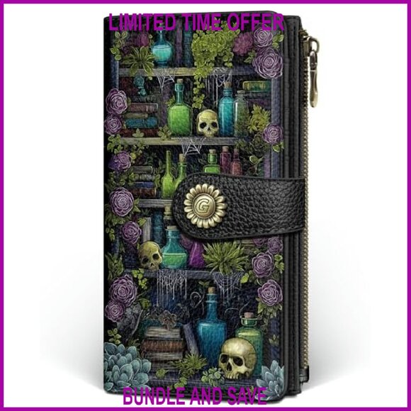 RFID Blocking Bifold Wallet with Zipper Coin Pocket, PU Leather Travel Billfold - Picture 2 of 7